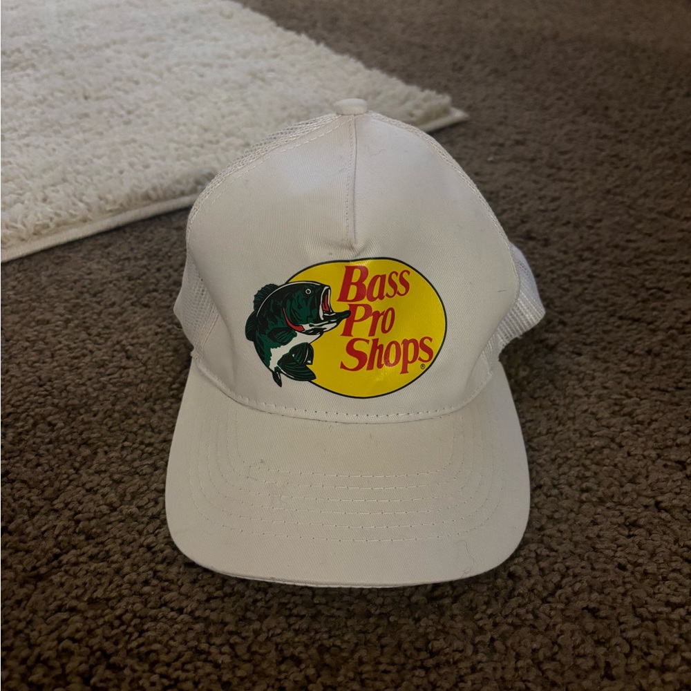 Bass Pro Shops White and Yellow Logo Cap